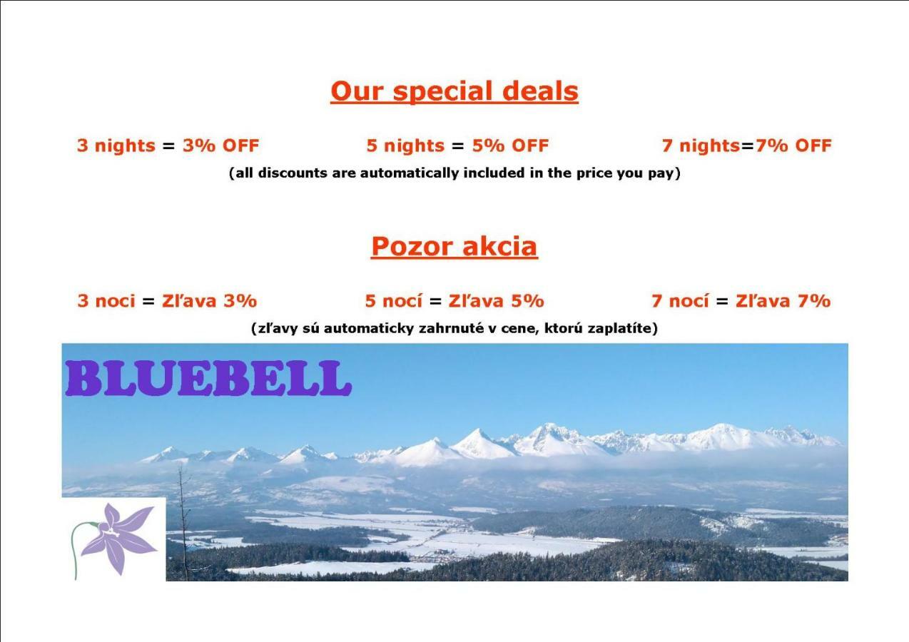 Bluebell Lejlighed Mengusovce Eksteriør billede